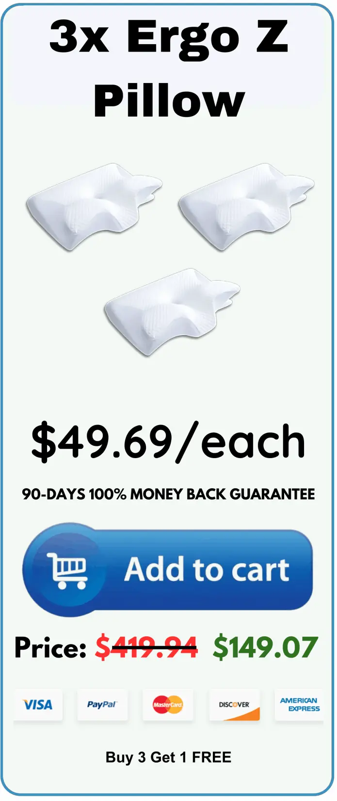 Ergonomic Pillow offer package price 